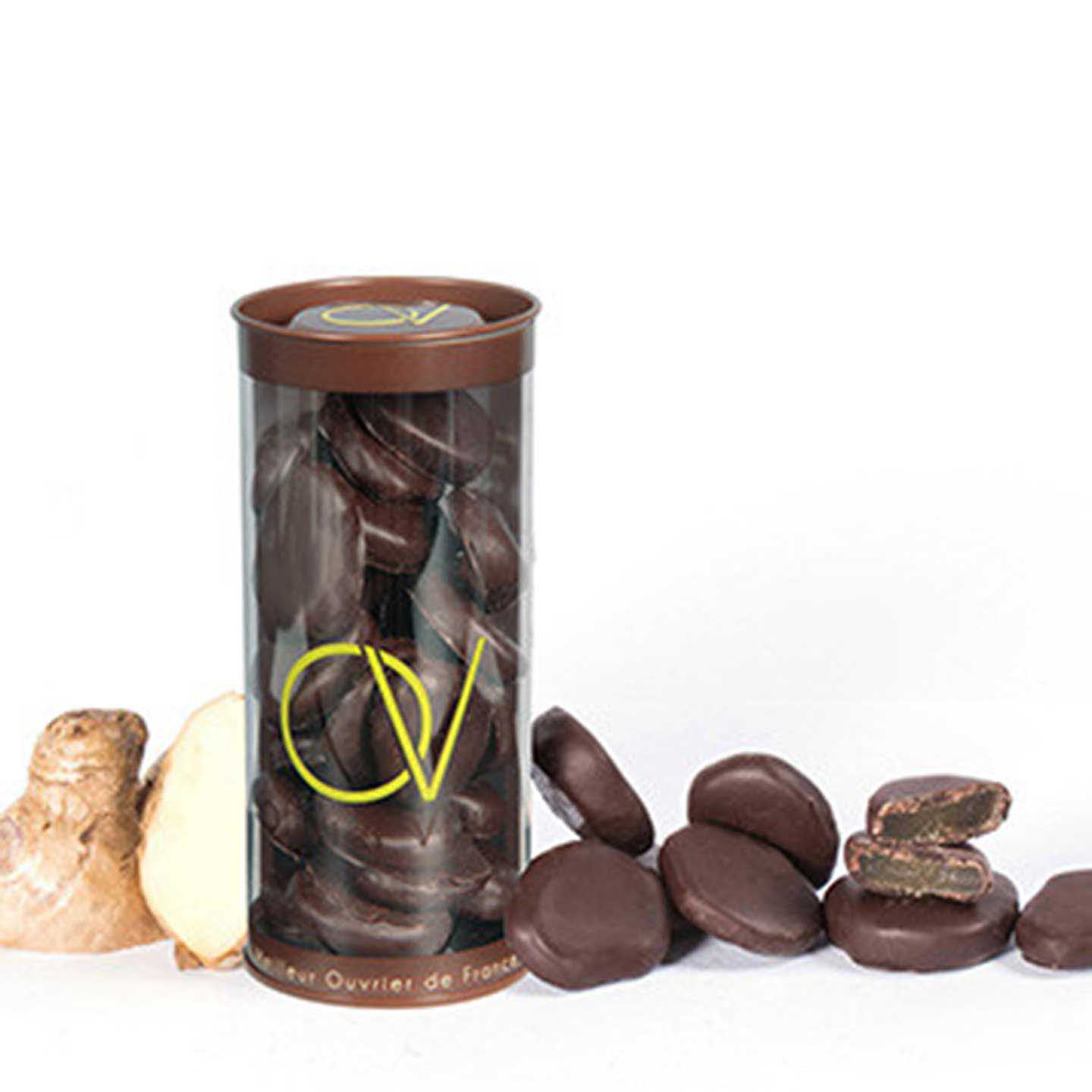 Gingembrettes Confites enrobées Chocolat Noir 220g