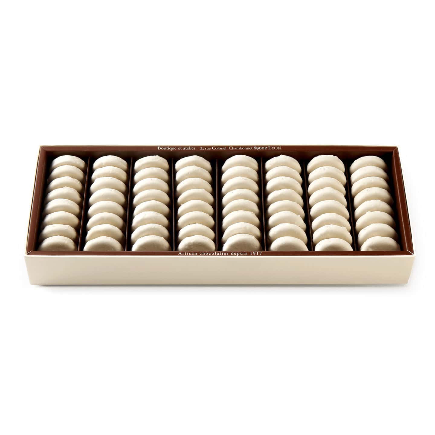 Praliné Noisette enrobé Meringue 560g - 64 pièces Palets de Fourvière ® 1956