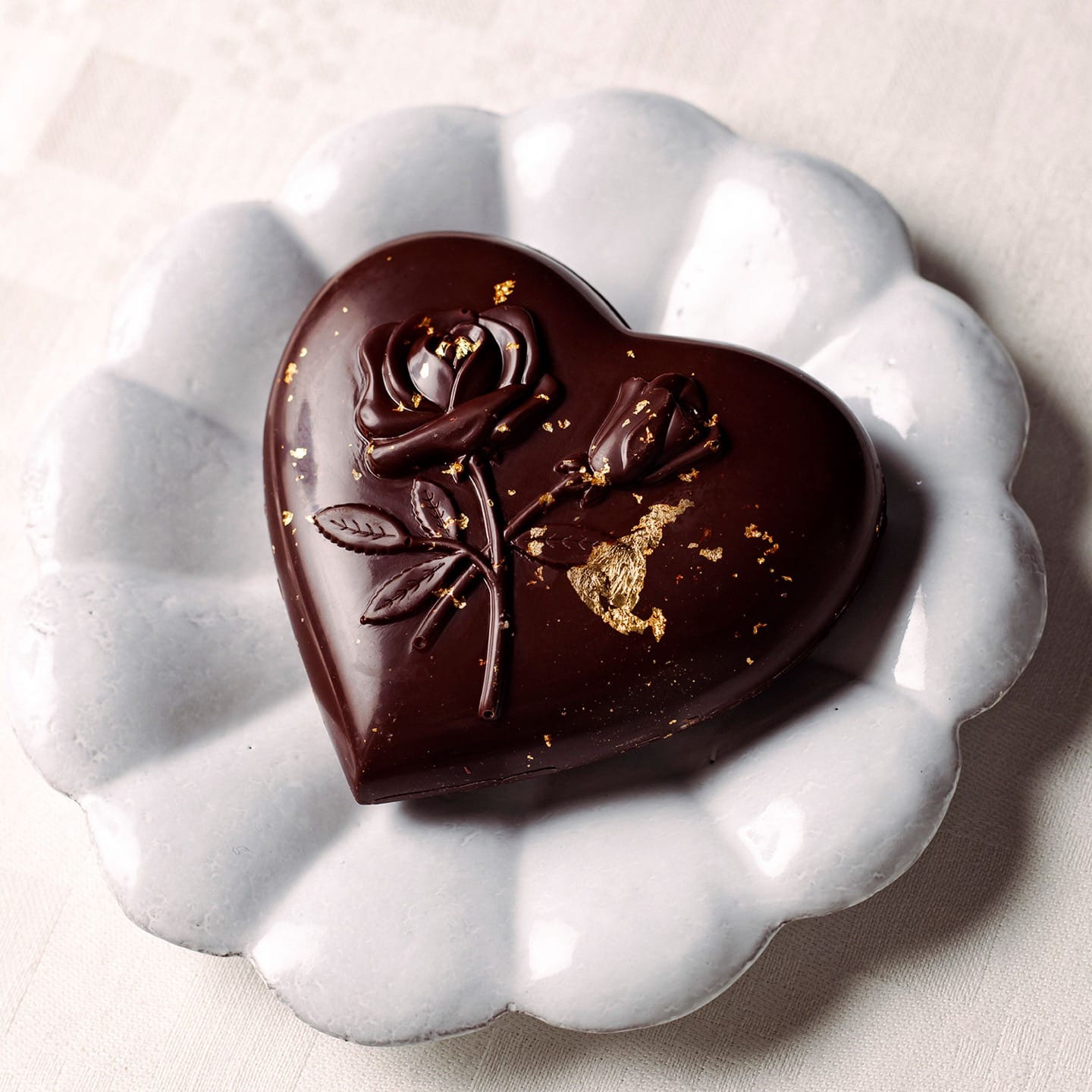 Coeur Chocolat Eclats d'Or Saint Valentin 140g