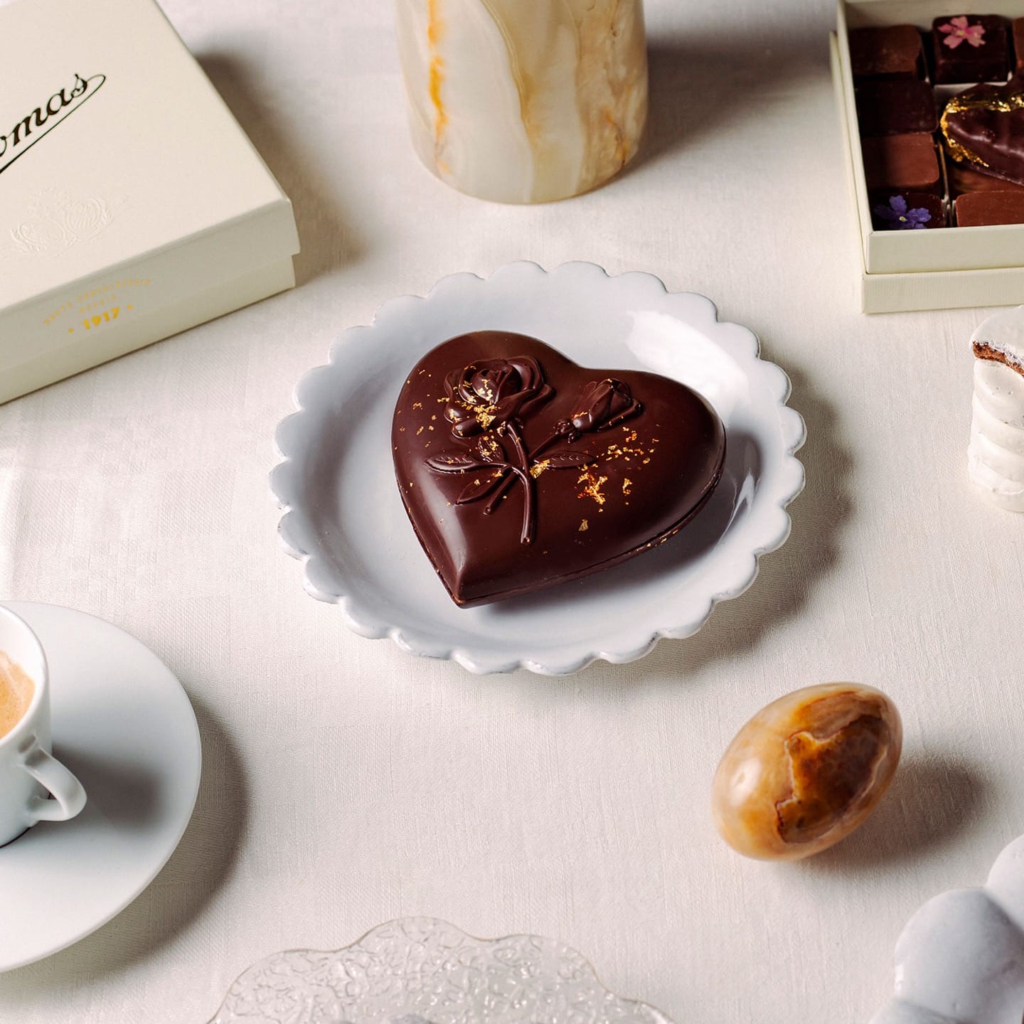 Coeur Chocolat Eclats d'Or Saint Valentin 140g