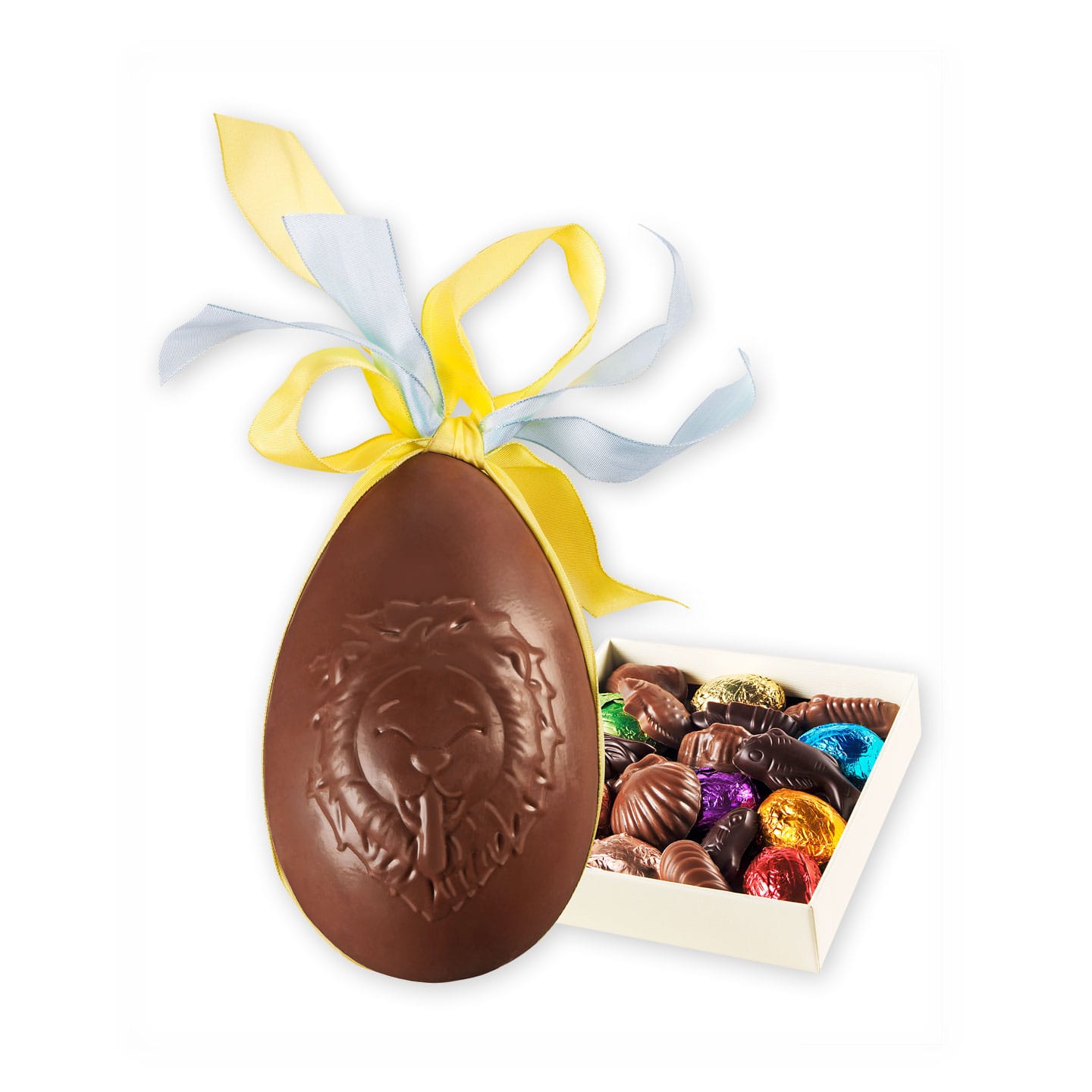 Oeuf Chocolat Lait Garni Fritures Pâques 310g Lion de Lyon