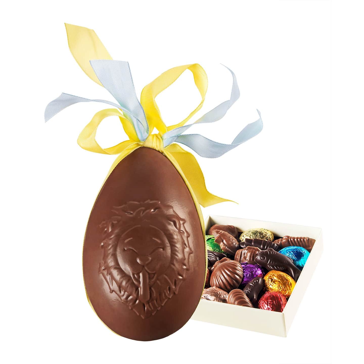 Oeuf Chocolat Lait Garni Fritures Pâques 310g Lion de Lyon