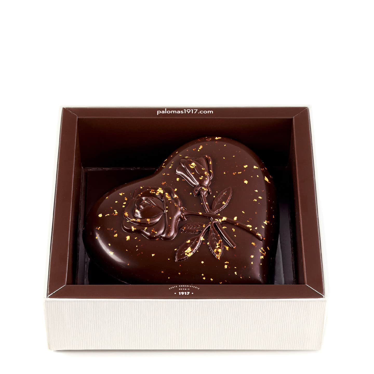 Coeur Chocolat Noir Praliné Saint Valentin 170g Coeur Eclat d'Or