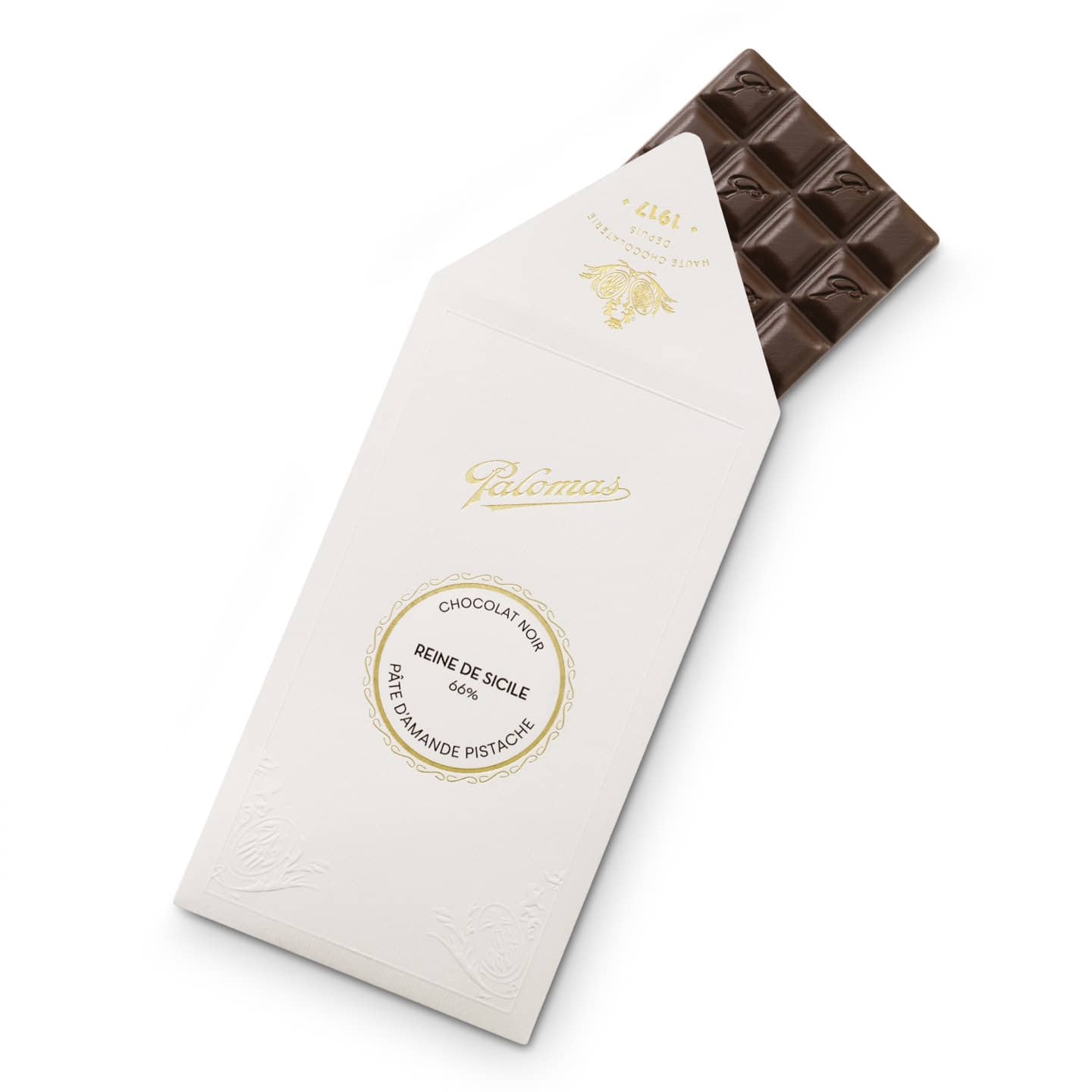 Tablette Chocolat Noir Pâte d'Amande Pistache 64% 110g