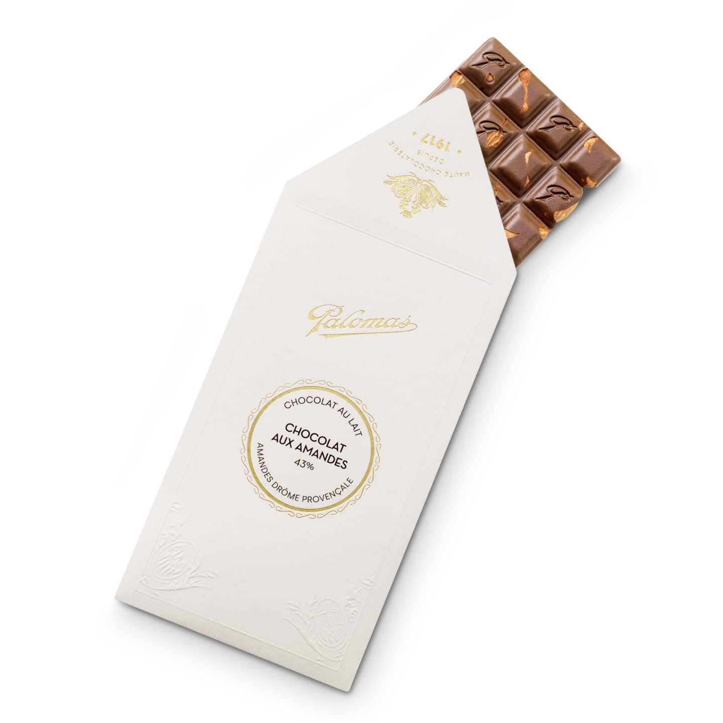 Tablette Chocolat Lait Amandes 45% 90g