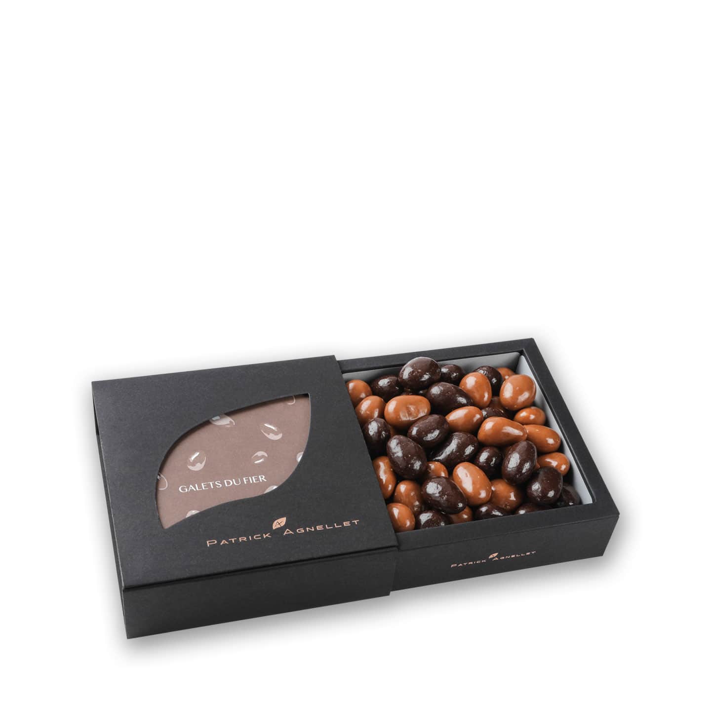 Amandes enrobées Chocolat Noir et Lait 160g Galets du Fier