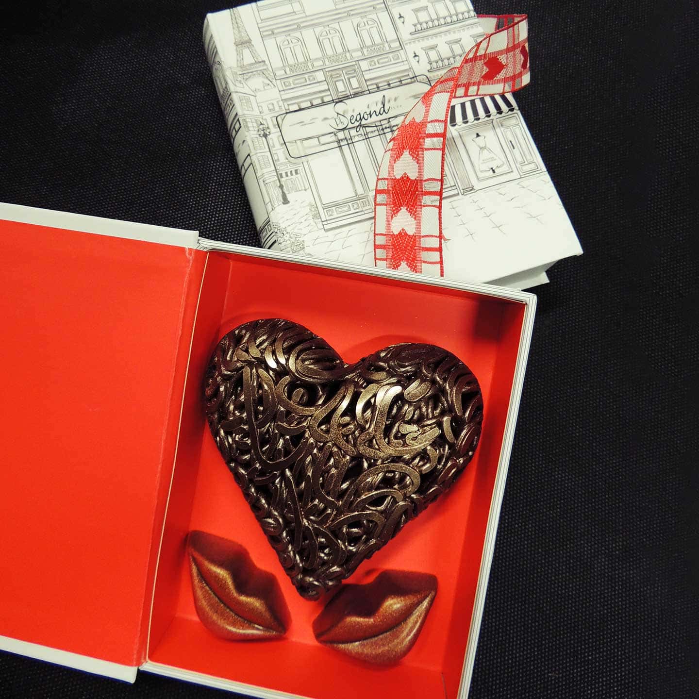 Chocolat Noir Rhum et Banane Rhum Saint Valentin 85g - 3 pièces Love in Paris