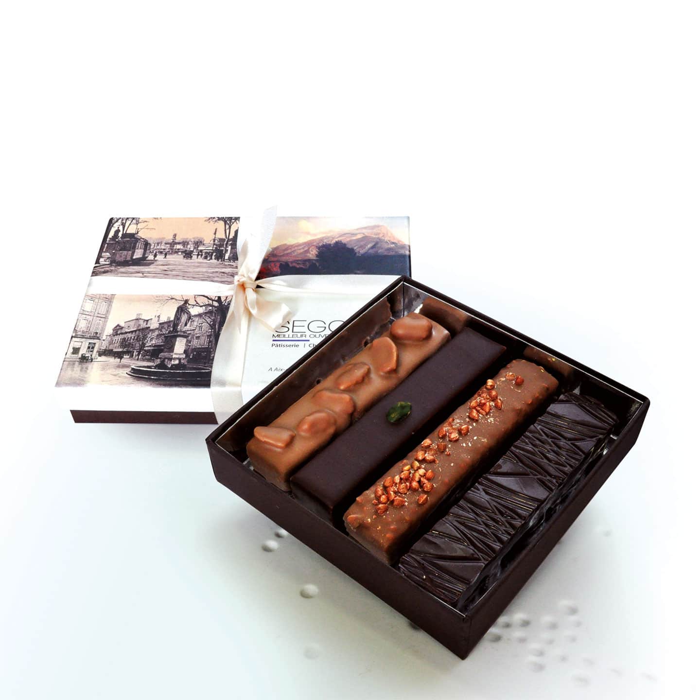 Assortiments Barres Praliné Chocolat Noir et Lait 4 pièces - 240g