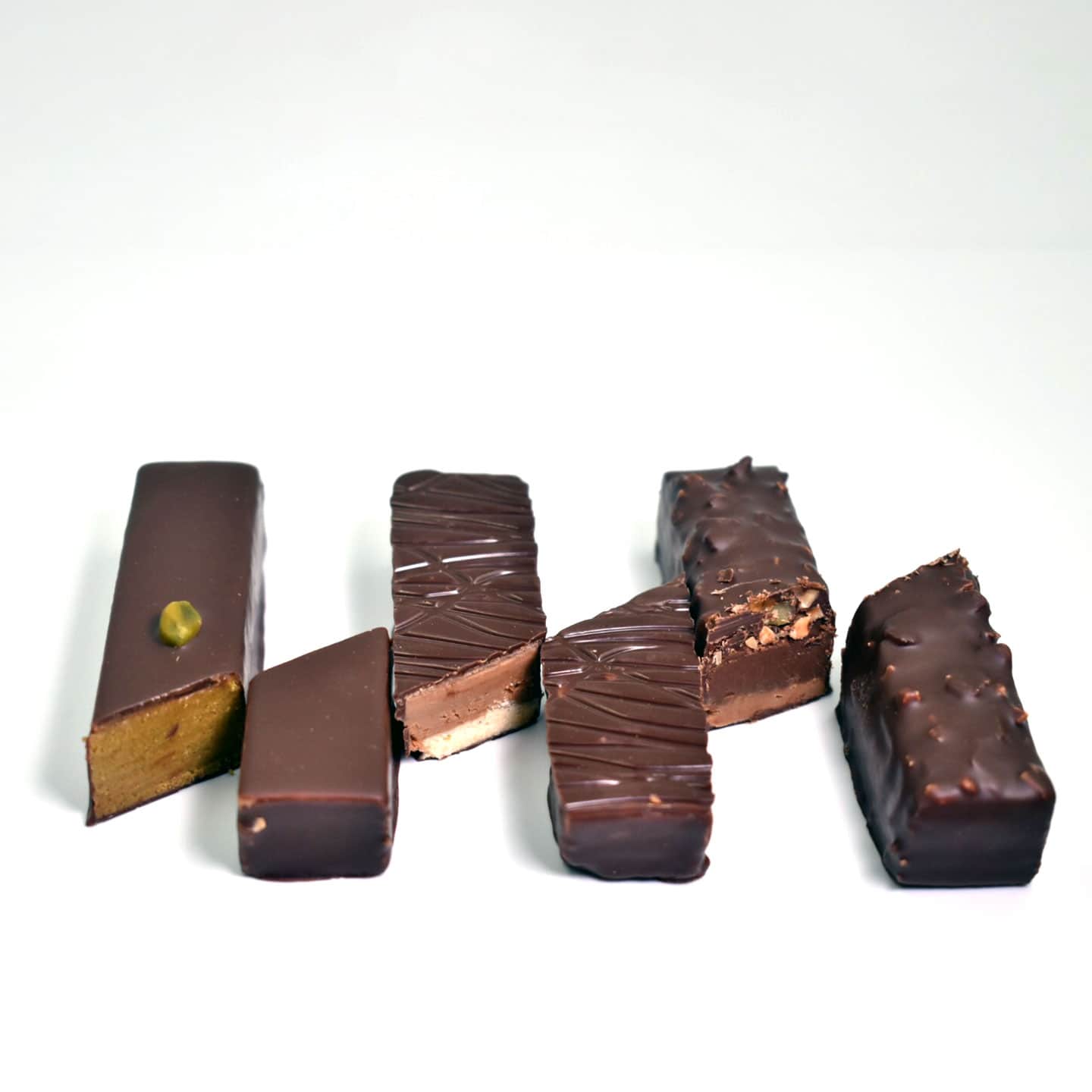 Barre Chocolat Noir Praliné Pistache 60g