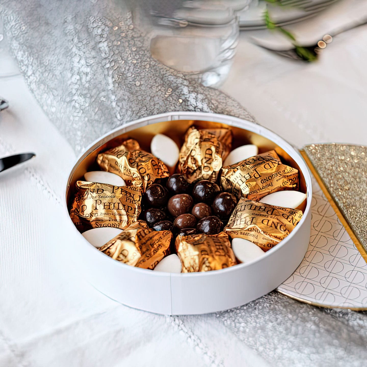 Coffret Chocolats, Marrons & Calissons Lune 180g