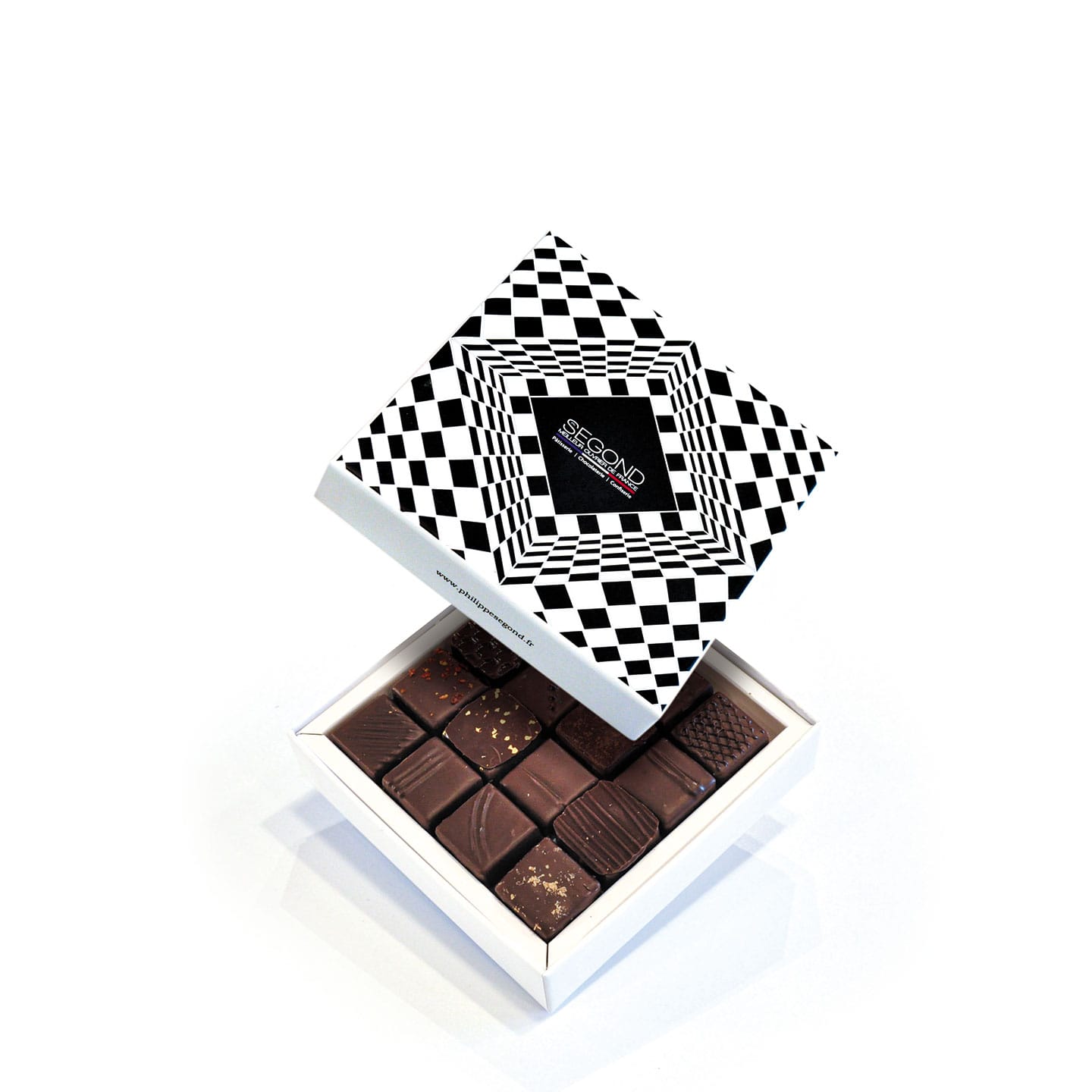 Assortiment Chocolats Ganache Noir 130g - 16 pièces Symétrie