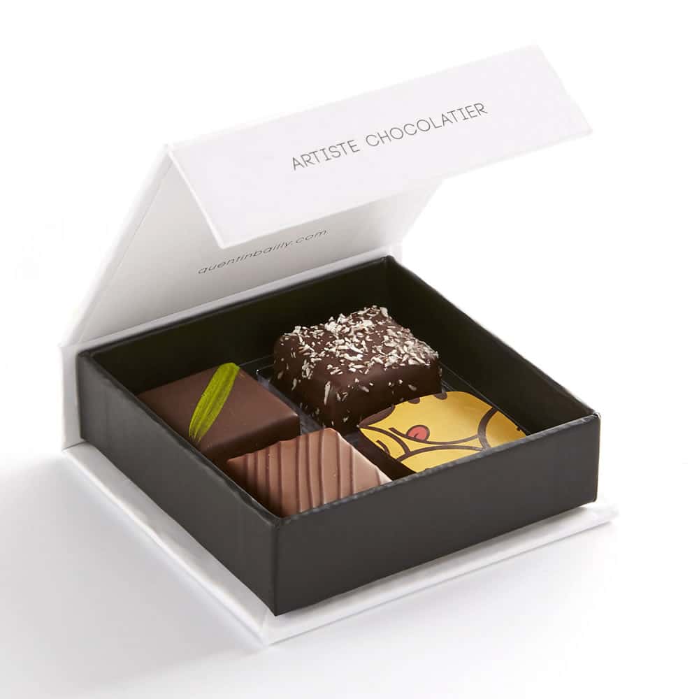 Assortiment Chocolats Ganaches Noir et Lait 28g - 4 pièces
