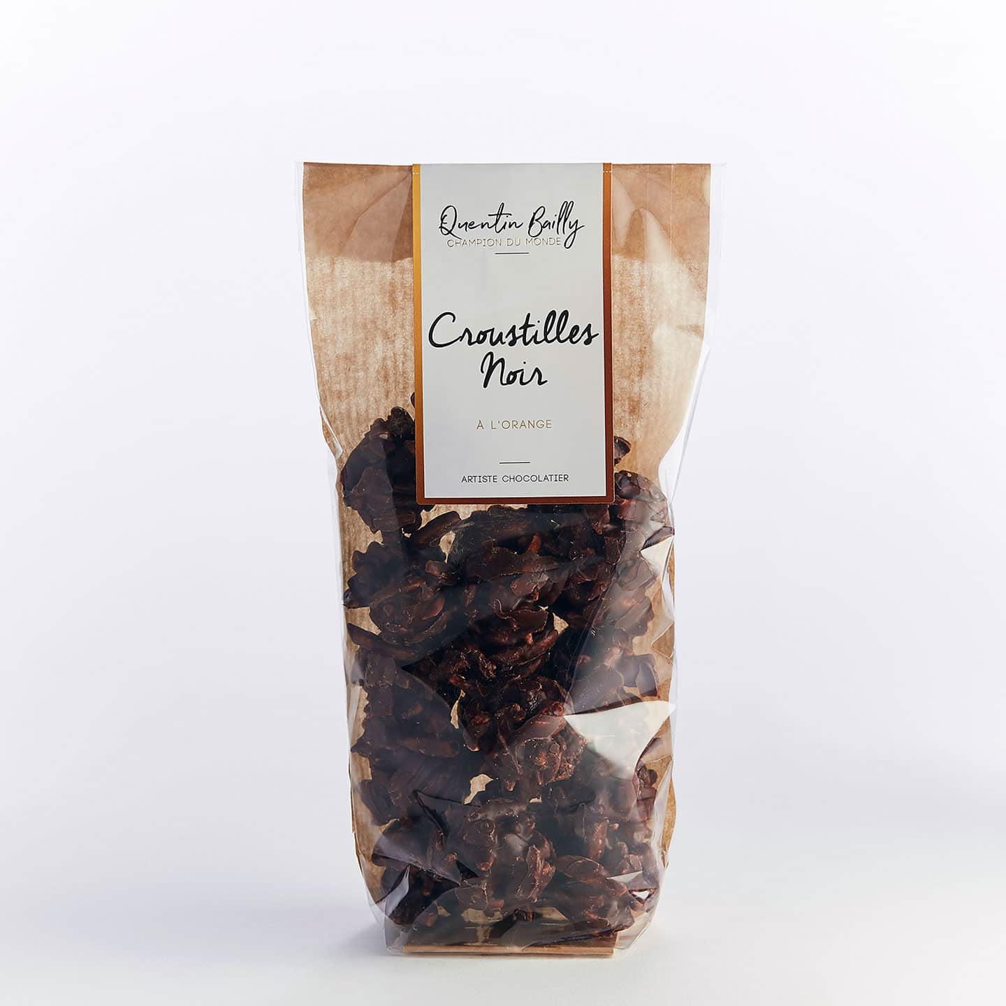 Amandes et Orange enrobées Chocolat Noir 150g Croustilles