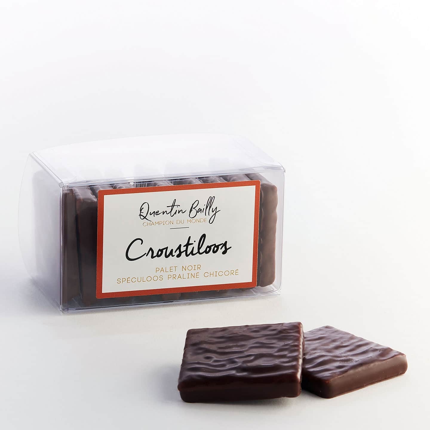 Biscuit Spéculoos enrobé Chocolat Noir Praliné Chicorée 100g Croustilloos