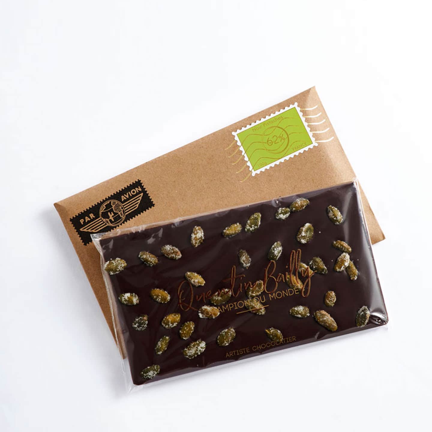 Tablette Chocolat Noir Pistache 62% 100g