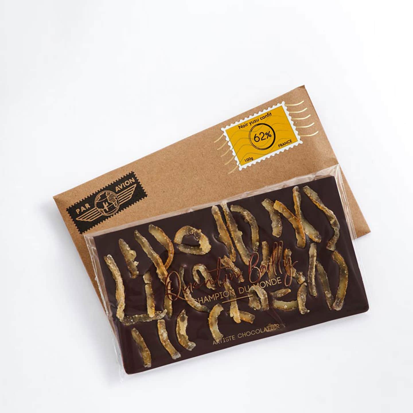 Tablette Chocolat Noir Yuzu Confit 62% 100g
