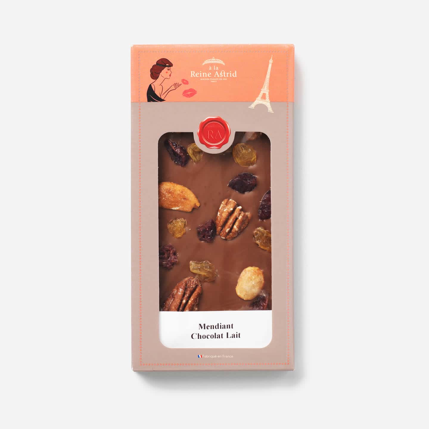 Tablette Chocolat Lait Mendiant 43% 100g