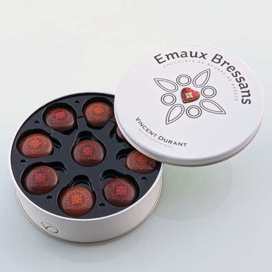 Palets Chocolat Noir et Lait Ganache Miel Framboise Epices