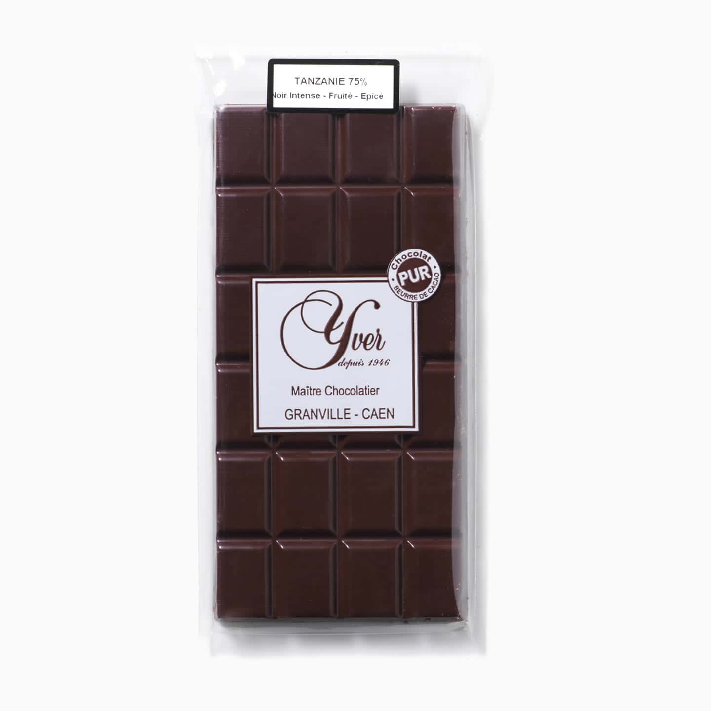 Tablette Chocolat Noir 75% origine Tanzanie 100g