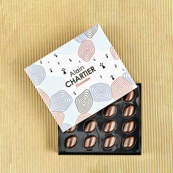 Alain Chartier Schokoladen-Kiesel Karamell Fleur de Sel Made in Breizh 16 Stück Alain Chartier Schokoladen-Kiesel Karamell Fleur de Sel Made in Breizh 16 Stück