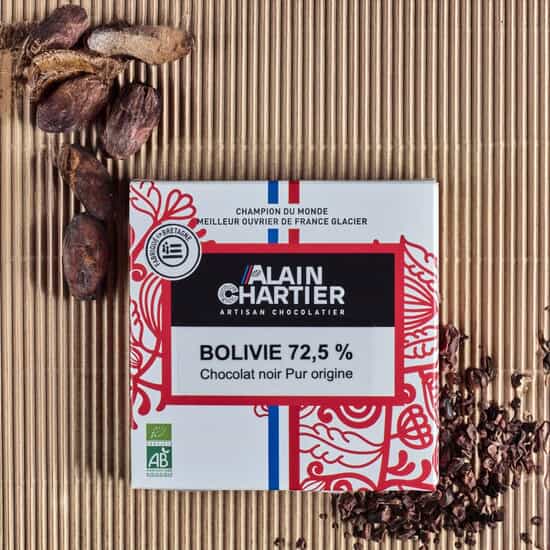 Alain Chartier Tafel Dunkel 72,5% Bolivien 40g Alain Chartier Tafel Dunkel 72,5% Bolivien 40g