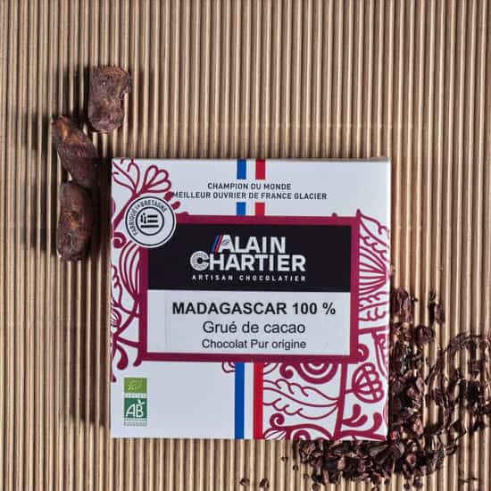 Alain Chartier Tafel Dunkel Kakao 100% Grué Madagascar 40g Alain Chartier Tafel Dunkel Kakao 100% Grué Madagascar 40g