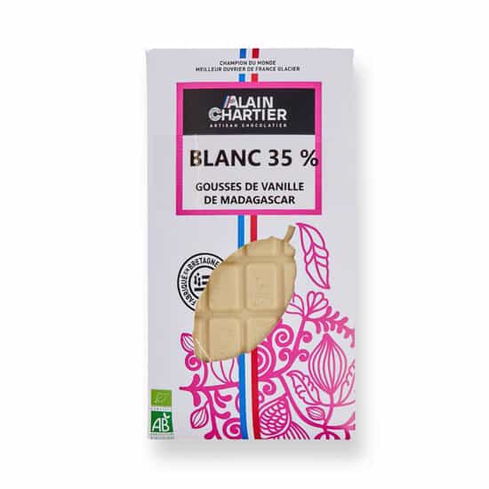 Alain Chartier Tafel Weiß 35% Bio 80g Alain Chartier Tafel Weiß 35% Bio 80g