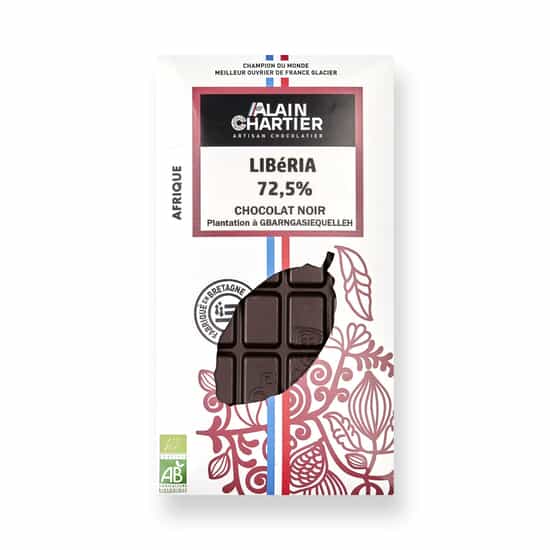 Alain Chartier Tafel Dunkel 72,5% Liberia Bean-to-Bar Bio 80g Alain Chartier Tafel Dunkel 72,5% Liberia Bean-to-Bar Bio 80g