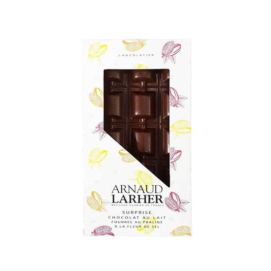 Arnaud Larher Tablette Chocolat Lait Praliné Fleur de Sel 36% 100g