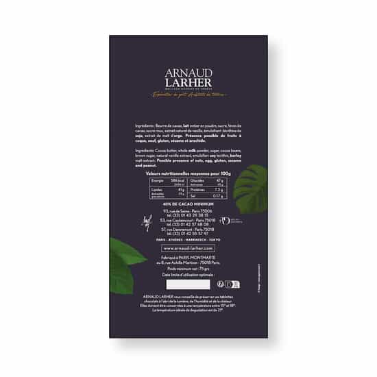 Tablette Chocolat Lait 40% 75g Tablette Chocolat Lait 40% 75g