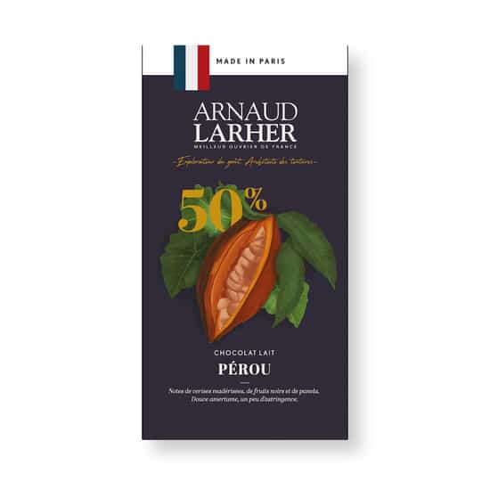 Arnaud Larher Tablette Chocolat Lait 50% Pérou 75g