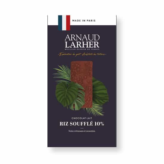 Arnaud Larher Tablette Chocolat Lait Riz Soufflé 40% 75g