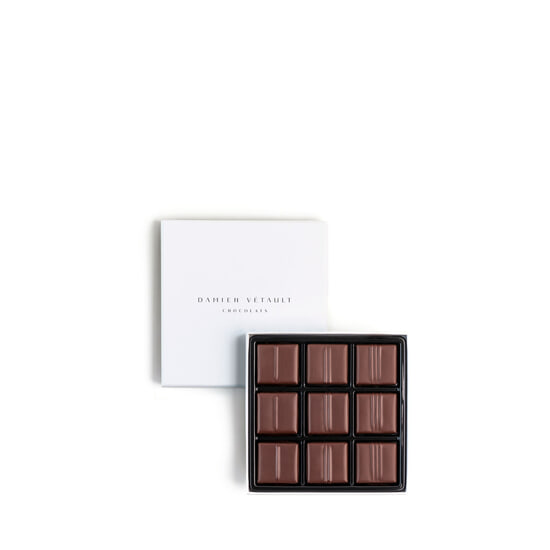 Damien Vétault Pralinen Selektion Dunkel Ganaches Noir Obscur 9 Pralinen