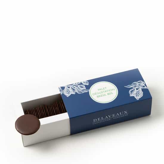 Delaveaux Palets Chocolat Noir 80% Brésil 120g Delaveaux Palets Chocolat Noir 80% Brésil 120g