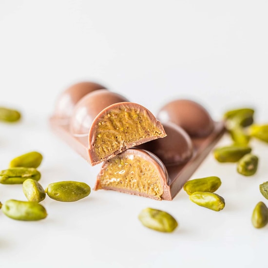 Riegel Milch-Praliné Pistazie La Barrée Le Grain Vert 30g Riegel Milch-Praliné Pistazie La Barrée Le Grain Vert 30g