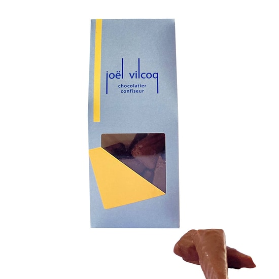 Joël Vilcoq Kandierte Zitronen ummantelt mit Milchschokolade 150g Joël Vilcoq Kandierte Zitronen ummantelt mit Milchschokolade 150g