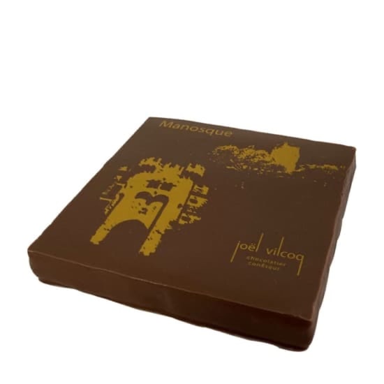 Joël Vilcoq Praliné-Schokoladen-Quadrat Milchschokolade Carré Manosque 110g Joël Vilcoq Praliné-Schokoladen-Quadrat Milchschokolade Carré Manosque 110g