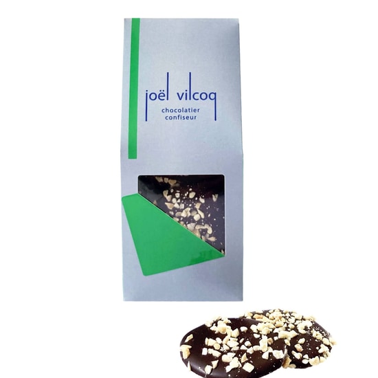 Joël Vilcoq Schokoladen scheiben Dunkel Mandel 120g Joël Vilcoq Schokoladen scheiben Dunkel Mandel 120g
