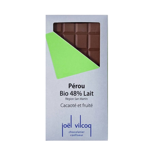 Joël Vilcoq Tafel Milchschokolade 48% Peru Bio 80g Joël Vilcoq Tafel Milchschokolade 48% Peru Bio 80g