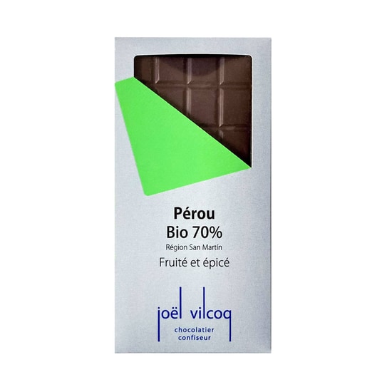 Joël Vilcoq Tafel Dunkel 70% Peru Bio 80g Joël Vilcoq Tafel Dunkel 70% Peru Bio 80g