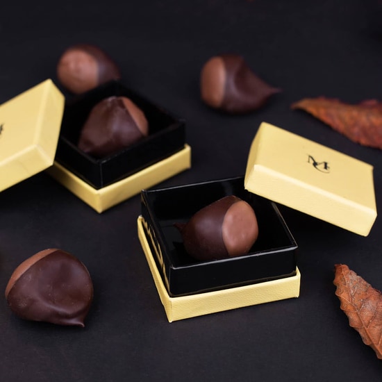 Maison Chaudun Bouchée Dunkel & Milchschokolade Kastanien 2 Bissen Maison Chaudun Bouchée Dunkel & Milchschokolade Kastanien 2 Bissen
