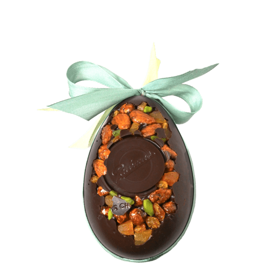 Palomas Oeuf de Pâques Chocolat Noir, Incrustation 15cm
