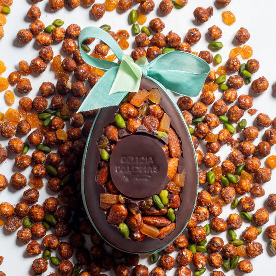 Oeuf de Pâques Chocolat Noir, Incrustation 15cm