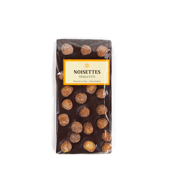 Pascal Le Gac Tafel Dunkel & Haselnüsse 100g Pascal Le Gac Tafel Dunkel & Haselnüsse 100g