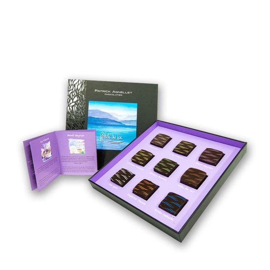 Patrick Agnellet Pralinen Selektion Dunkel Spiegelungen des Sees 9 Stück Patrick Agnellet Pralinen Selektion Dunkel Spiegelungen des Sees 9 Stück