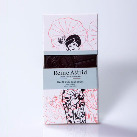 A La Reine Astrid Tafel Dunkel 75% reine Herkunft Haiti Bio - Zuckerfrei 75g A La Reine Astrid Tafel Dunkel 75% reine Herkunft Haiti Bio - Zuckerfrei 75g