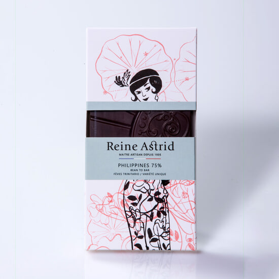 A La Reine Astrid Tablette Chocolat Noir 75% Philippines 75g