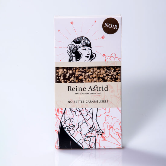 A La Reine Astrid Tablette Chocolat Noir 60% Noisettes 90g A La Reine Astrid Tablette Chocolat Noir 60% Noisettes 90g