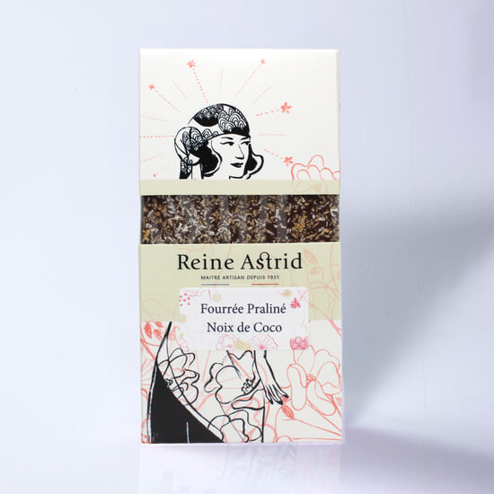 A La Reine Astrid Tafel Kokosnuss-Praliné 90g A La Reine Astrid Tafel Kokosnuss-Praliné 90g