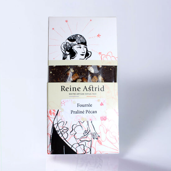 A La Reine Astrid Tafel Praliné Pecan 90g A La Reine Astrid Tafel Praliné Pecan 90g